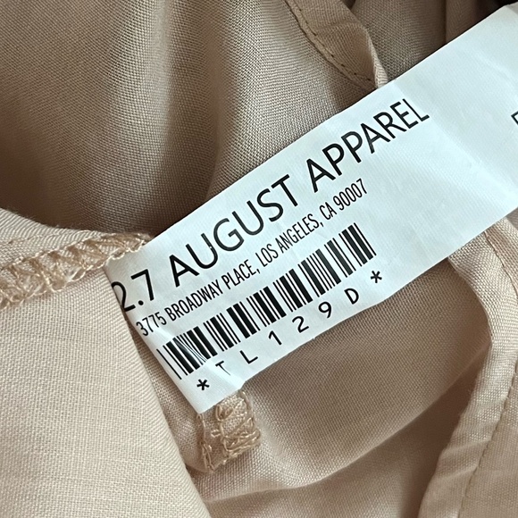 ENGLISH FACTORY | Fall Ruffle Square Neck Mini Dress in Tan | Size Small - Picture 8 of 10